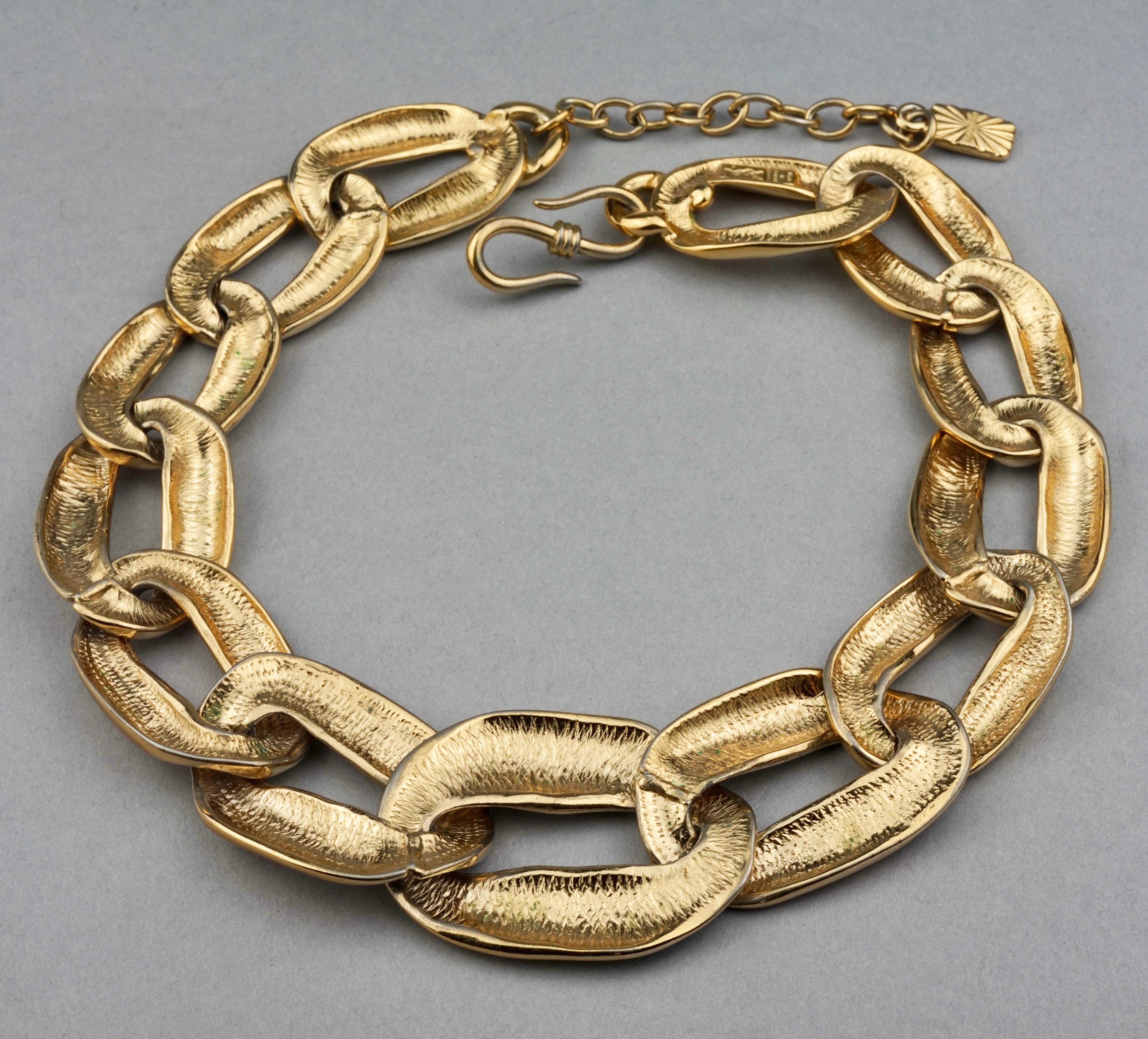 Vintage YVES SAINT LAURENT Ysl by Robert Goossens Chunky Chain Links Necklace 6