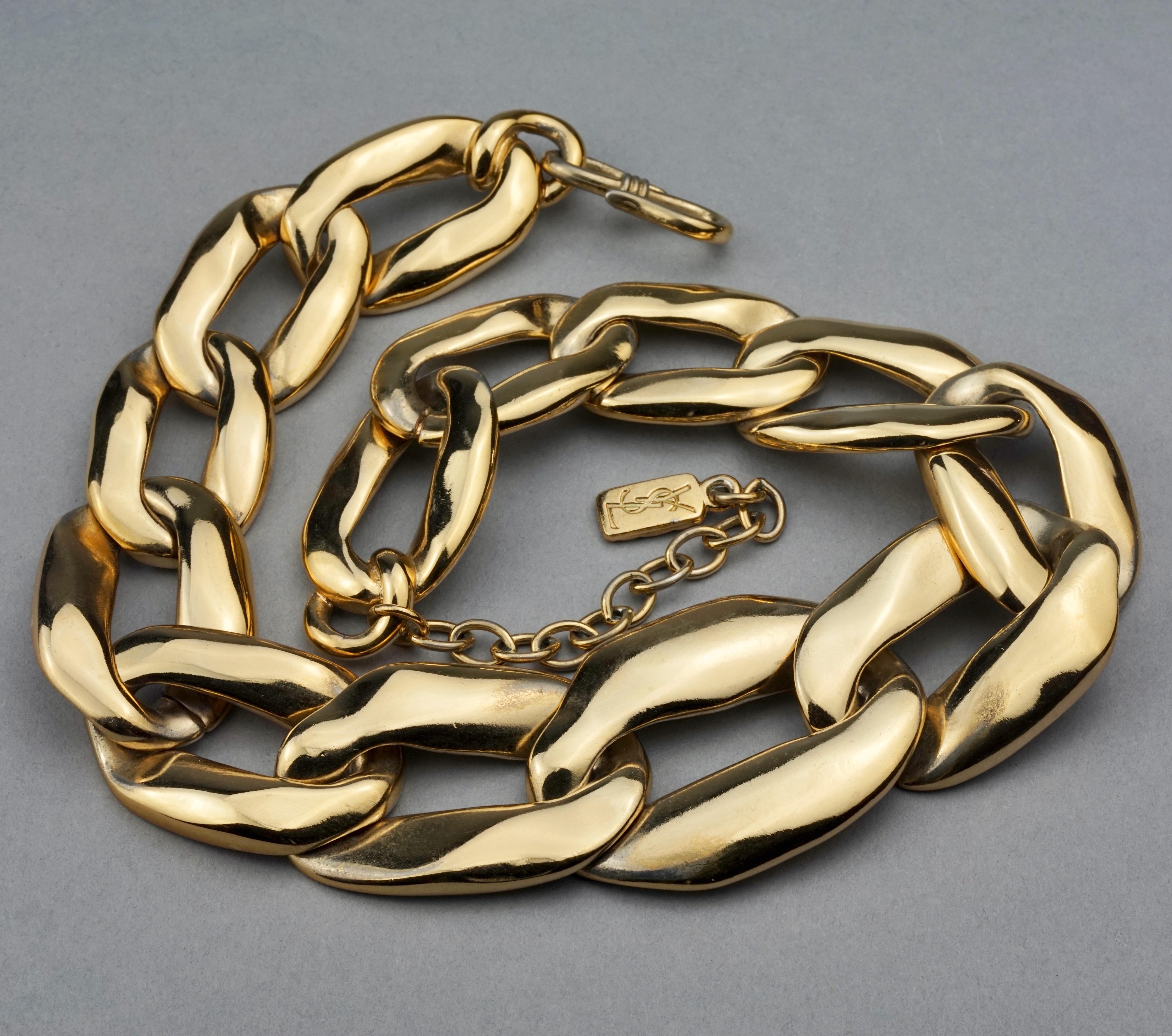 Vintage YVES SAINT LAURENT Ysl by Robert Goossens Chunky Chain Links Necklace 1