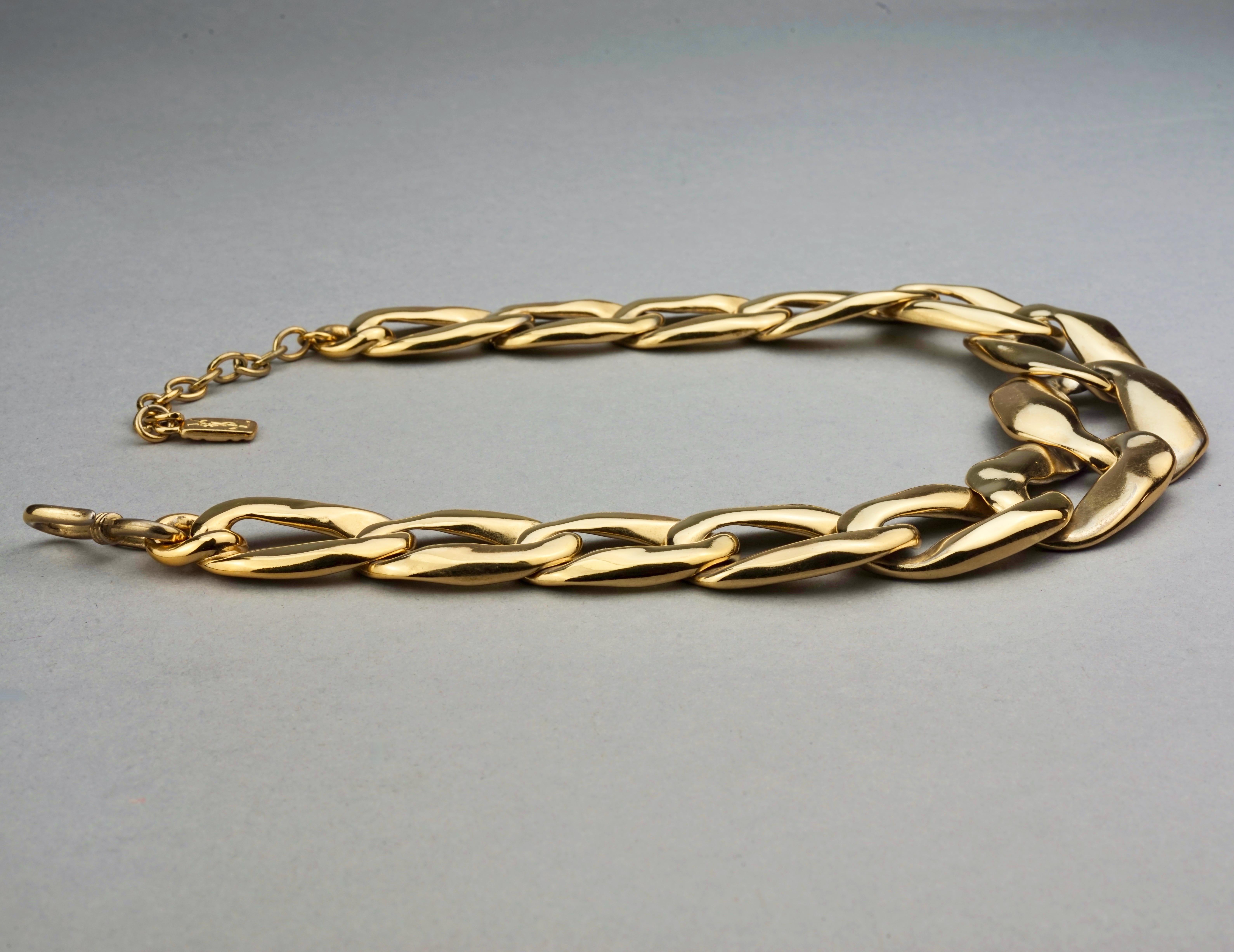 Vintage YVES SAINT LAURENT Ysl by Robert Goossens Chunky Chain Links Necklace 2