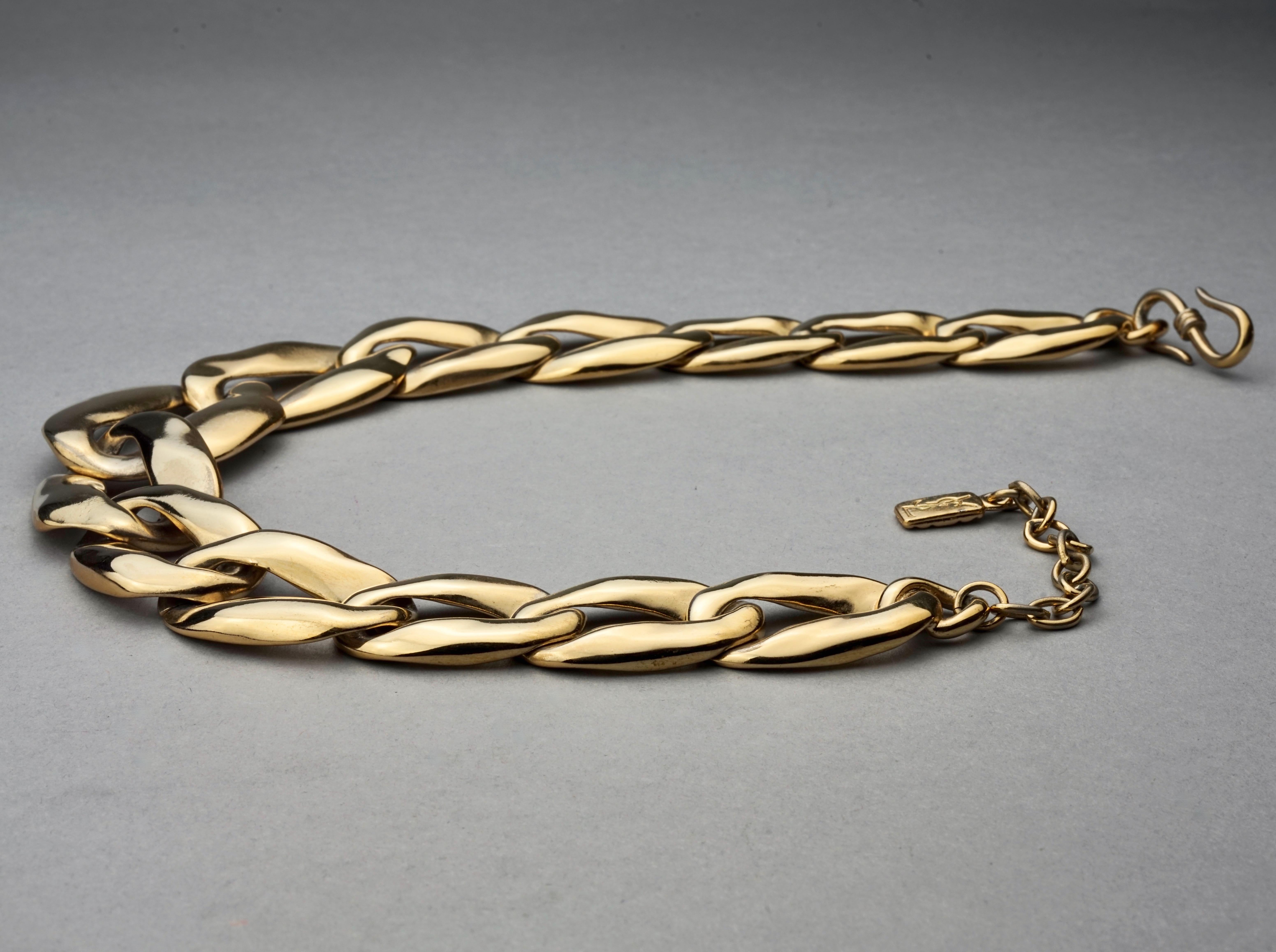 Vintage YVES SAINT LAURENT Ysl by Robert Goossens Chunky Chain Links Necklace 3