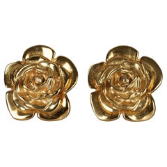 Vintage YVES SAINT LAURENT Ysl by Robert Goossens Flower Earrings