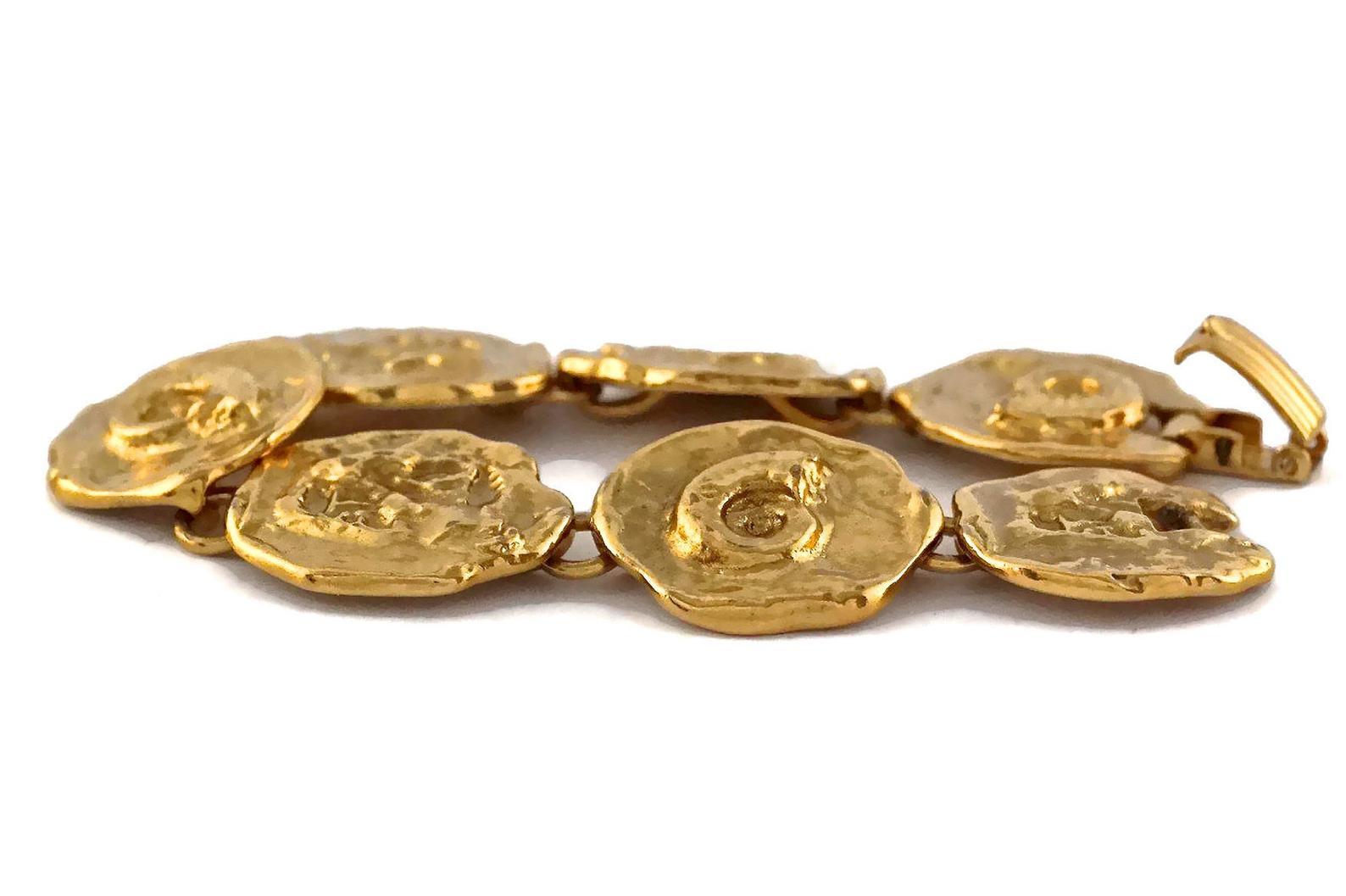 Women's Vintage YVES SAINT LAURENT Ysl by Robert Goossens Fossil Disc Bracelet