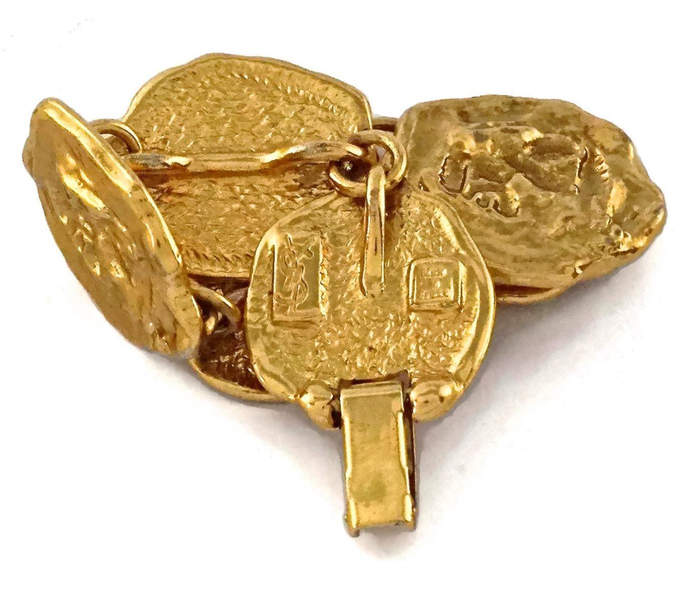 Vintage YVES SAINT LAURENT Ysl by Robert Goossens Fossil Disc Bracelet 4