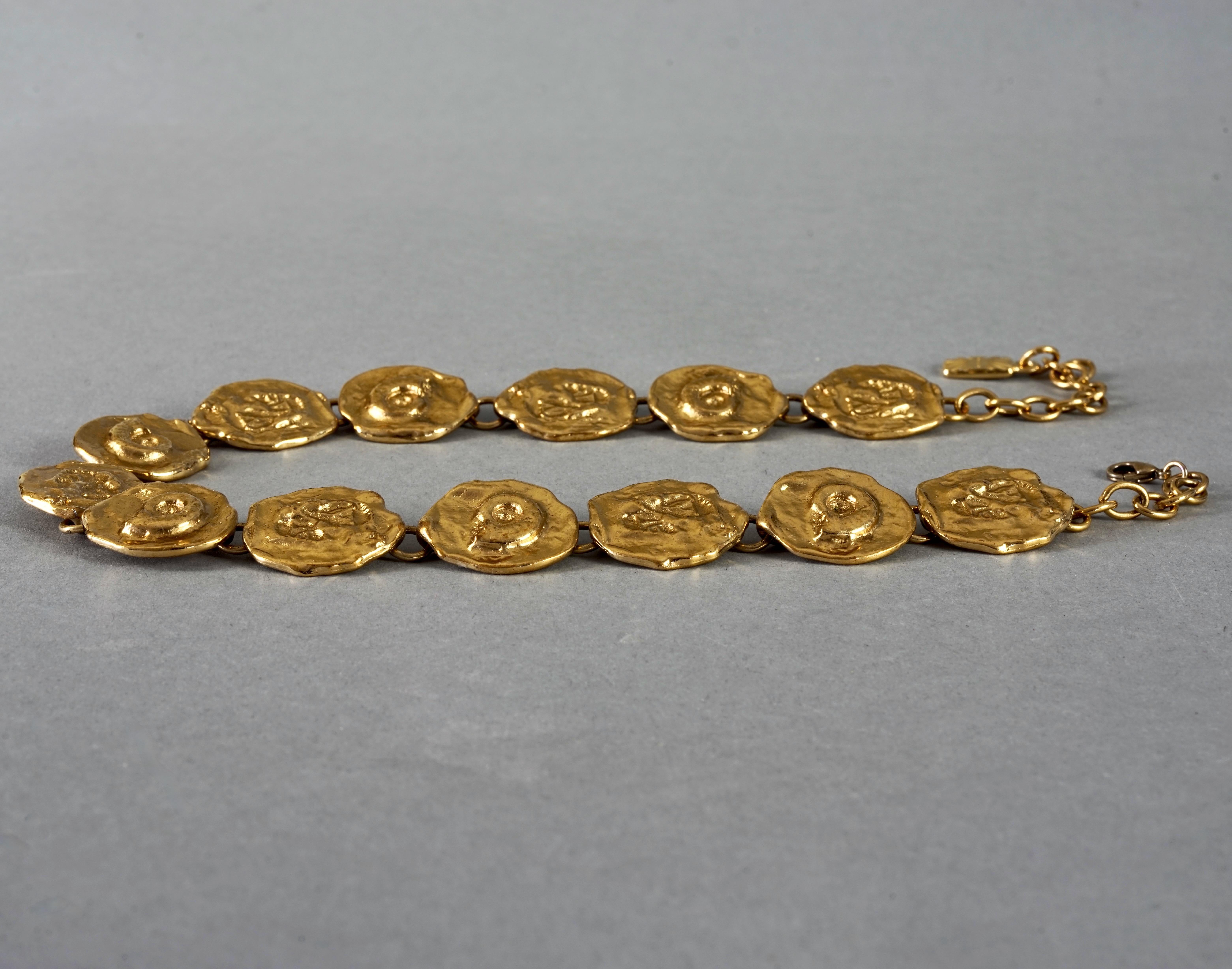 Women's Vintage YVES SAINT LAURENT Ysl by Robert Goossens Fossil Disc Necklace