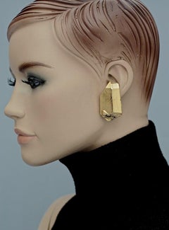Vintage YVES SAINT LAURENT Ysl by Robert Goossens Gilt Prism Earrings