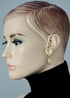 Vintage YVES SAINT LAURENT Ysl by Robert Goossens Glass Crystal Drop Earrings