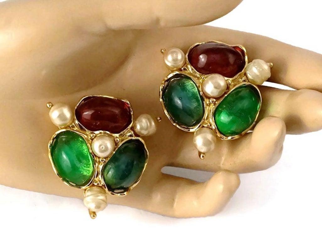 Vintage YVES SAINT LAURENT Ysl by Robert Goossens Gripoix Pearl Earrings 3