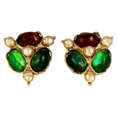 Vintage YVES SAINT LAURENT Ysl by Robert Goossens Gripoix Pearl Earrings