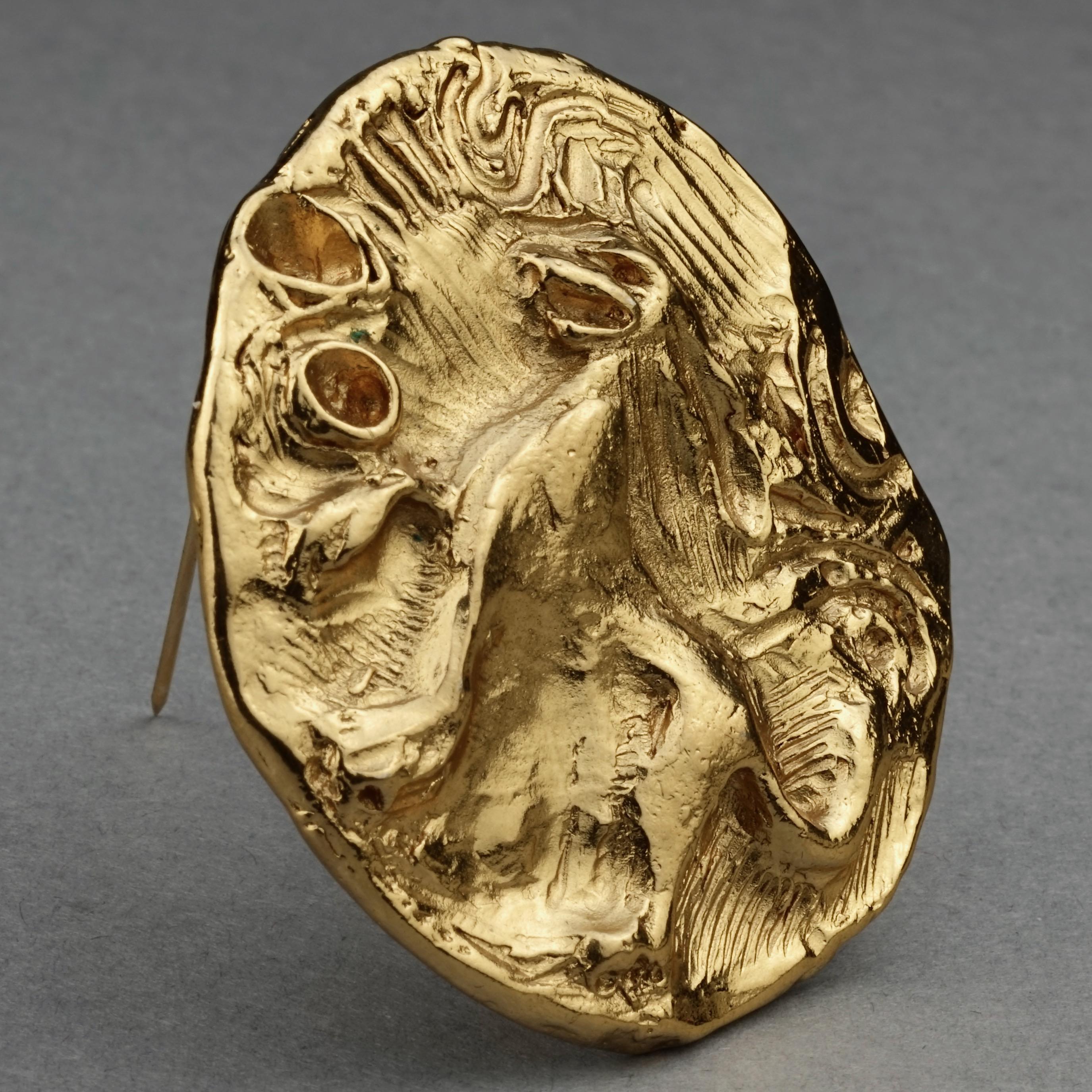 Women's or Men's Vintage YVES SAINT LAURENT Ysl by Robert Goossens Lion Medallion Pendant Brooch