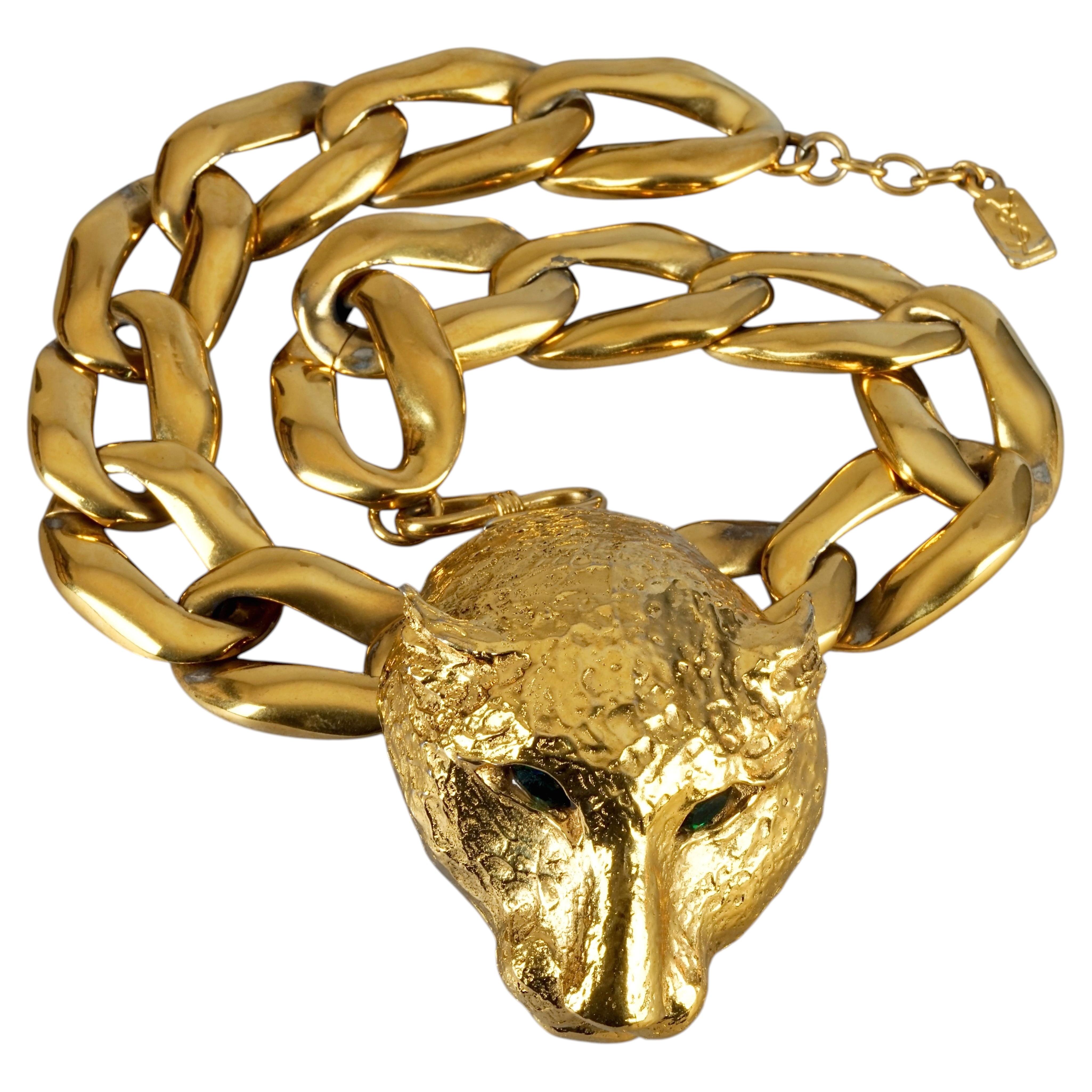 Vintage Yves Saint Laurent for Yves Saint Laurent by Robert Goossens massiccia testa di pantera martellata