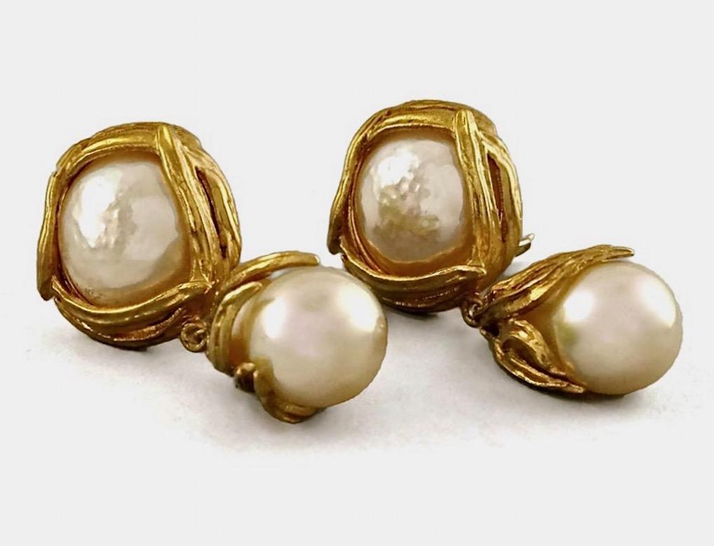 ysl pearl earrings