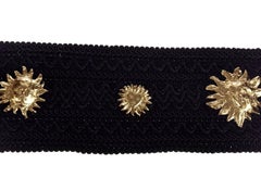 Vintage YVES SAINT LAURENT Ysl by Robert Goossens Sun Face Passementerie Belt