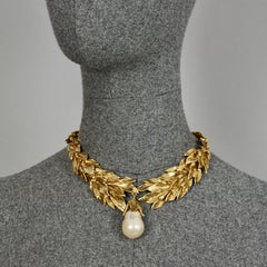 Vintage YVES SAINT LAURENT Ysl by Robert Goossens Wheat Pearl Drop Necklace