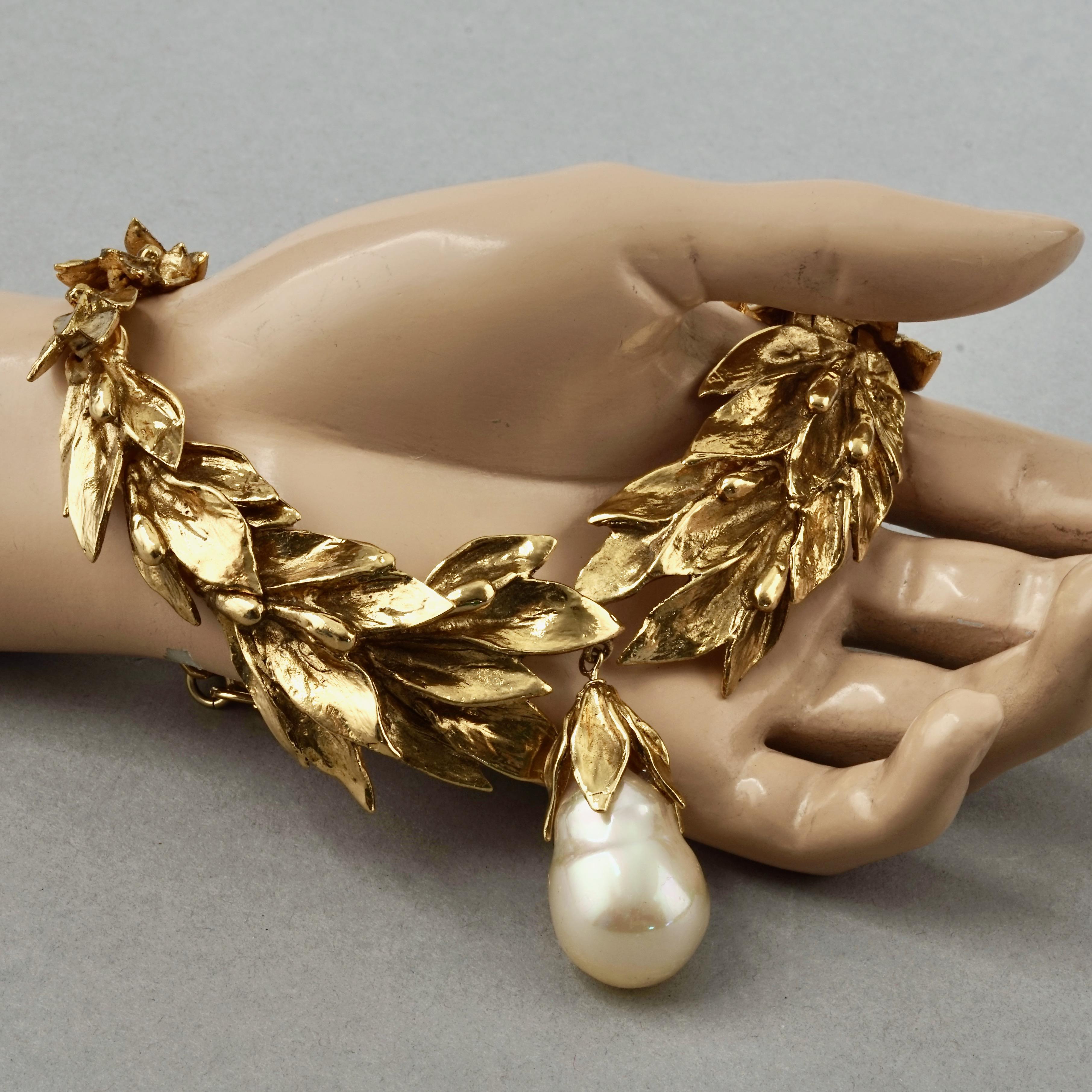 Women's Vintage YVES SAINT LAURENT Ysl by Robert Goossens Wheat Pearl Drop Necklace