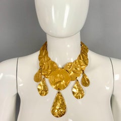 Vintage YVES SAINT LAURENT Ysl by Robert Goossens Wrinkled Disc Charm Necklace