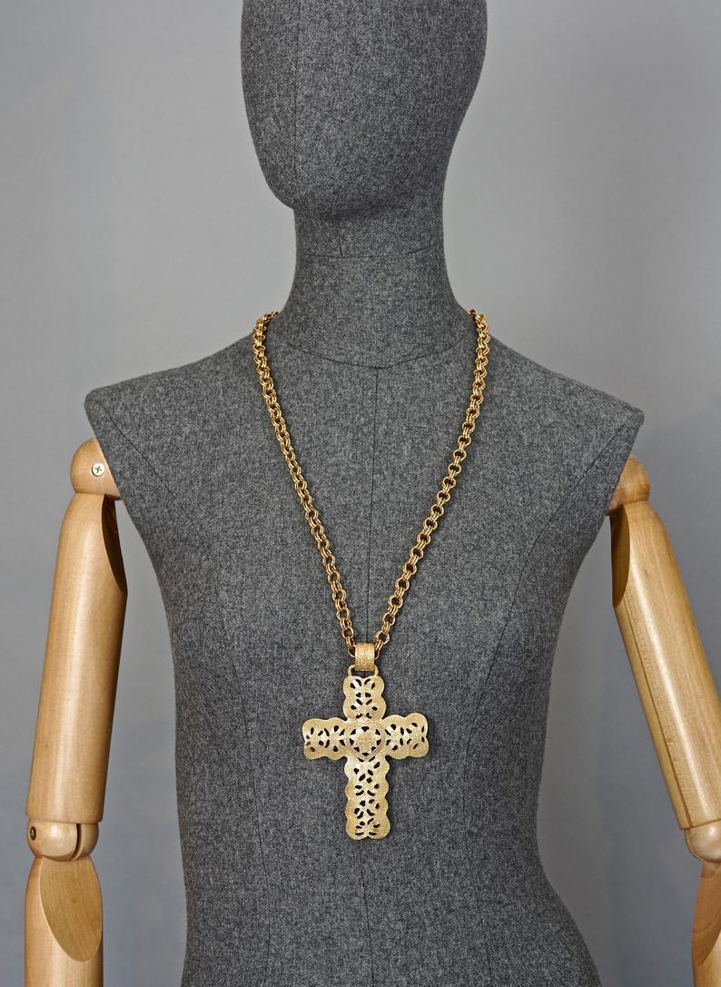 saint laurent cross necklace