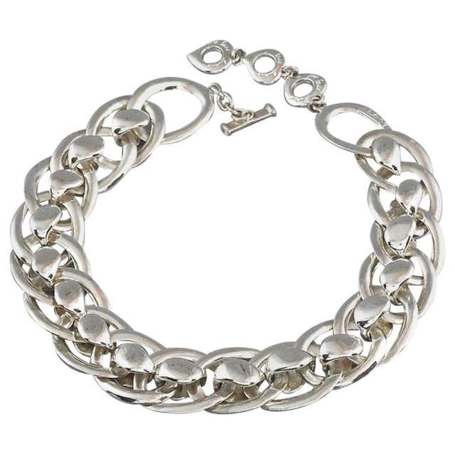 Chunky choker necklace silver Clearance