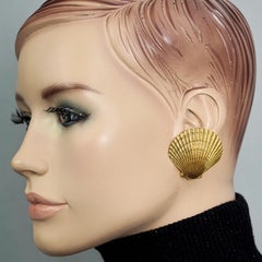 Vintage YVES SAINT LAURENT Ysl Clam Shell Earrings