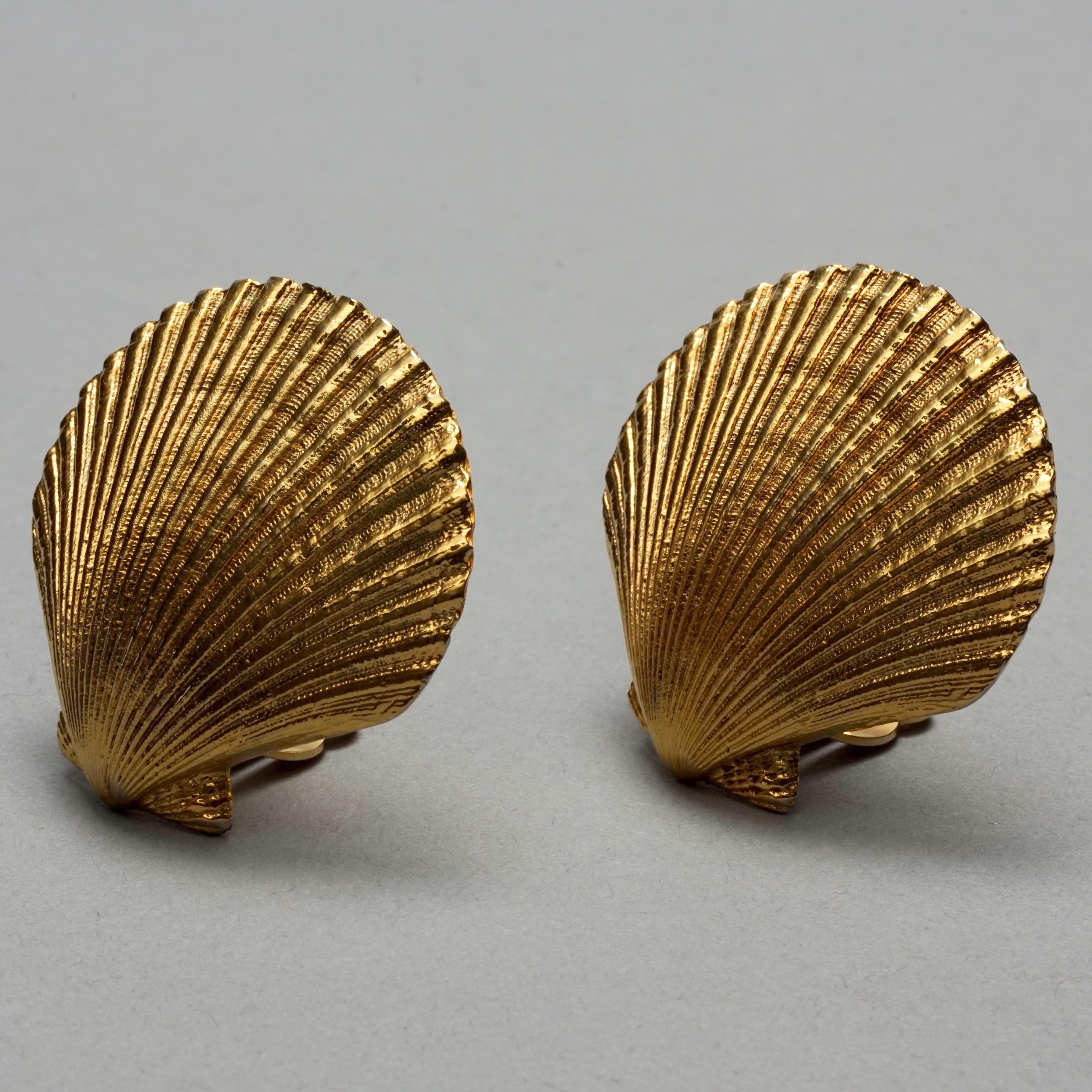 saint laurent shell earrings