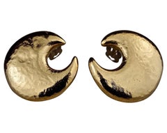 Vintage YVES SAINT LAURENT Ysl Crescent Moon Earrings