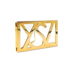 Vintage Yves Saint Laurent YSL Cut Out Logo Folding Mirror 1970s