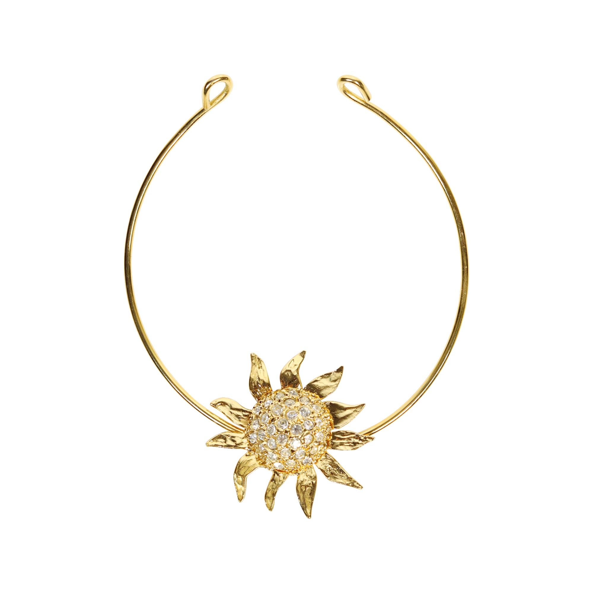 Vintage YSL baumelnden Gold Sonne auf Halskette.   Öffnung ist 2