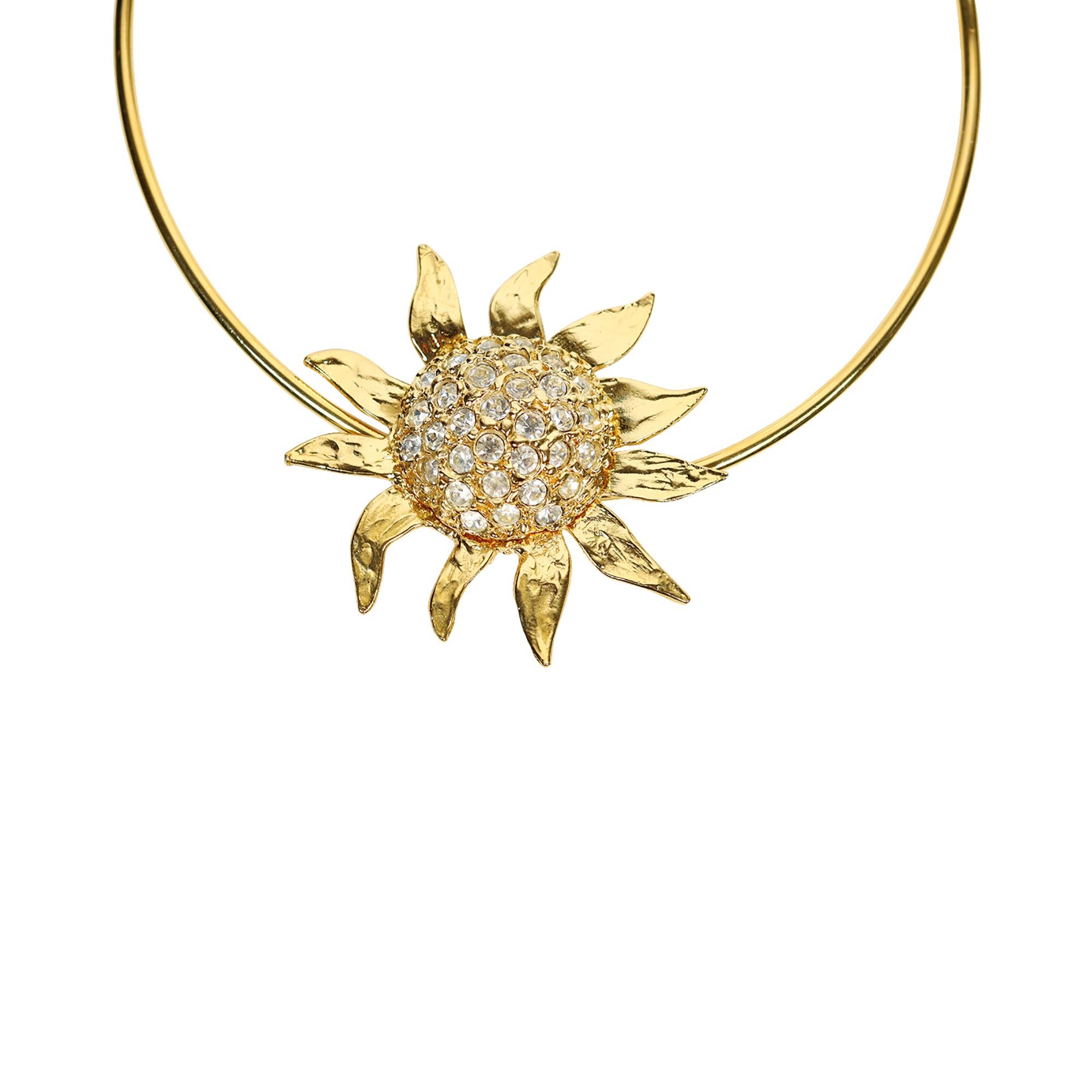 Vintage Yves Saint Laurent YSL baumelnde goldene Sonne auf Choker Circa 1980er Jahre im Zustand „Gut“ im Angebot in New York, NY
