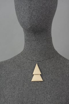 Vintage YVES SAINT LAURENT Ysl Double Triangle Textured Brooch