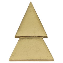 Vintage YVES SAINT LAURENT Ysl Double Triangle Textured Brooch