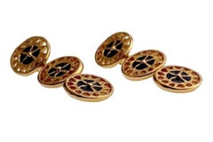 Vintage YVES SAINT LAURENT Ysl Enamel Tiered Disc Earrings