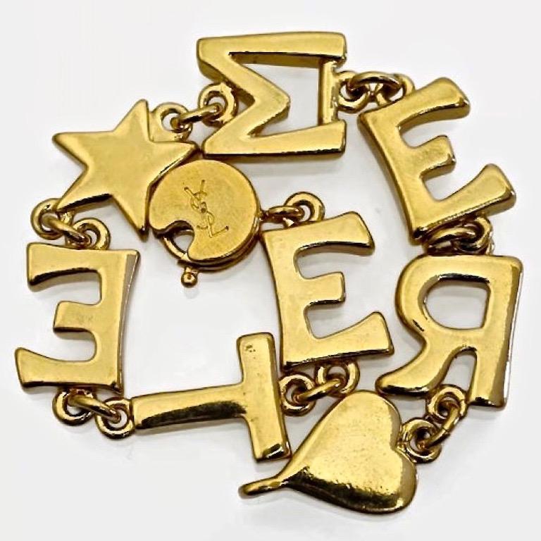 Women's Vintage Yves Saint Laurent YSL ETE MER Letter Bracelet