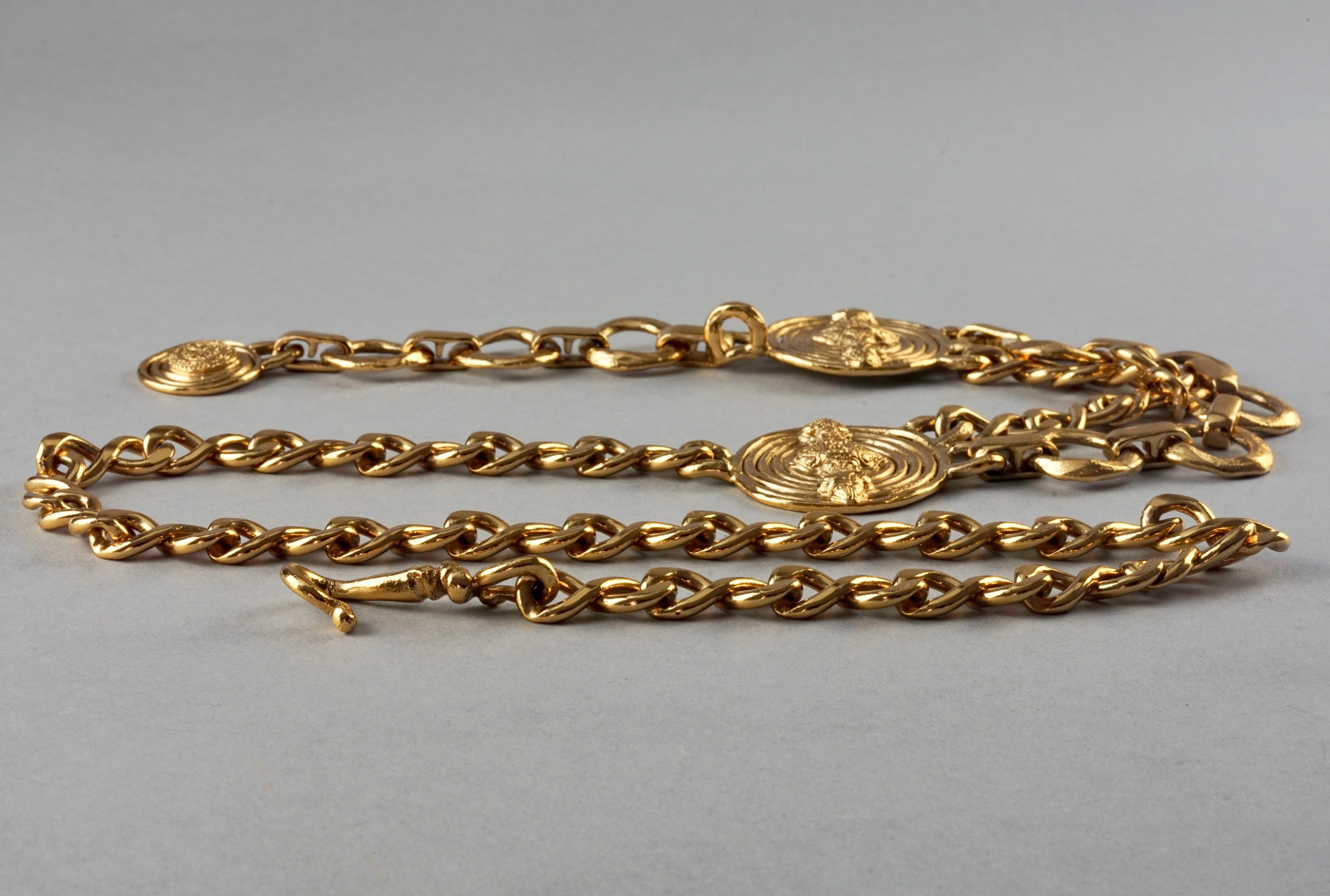 Women's Vintage YVES SAINT LAURENT Ysl Ethnic Charm Chain Necklace Belt