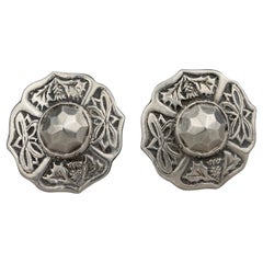 Vintage YVES SAINT LAURENT Ysl Ethnic Flower Earrings