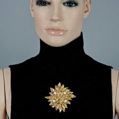 Vintage YVES SAINT LAURENT Ysl Flower Pearl Brooch