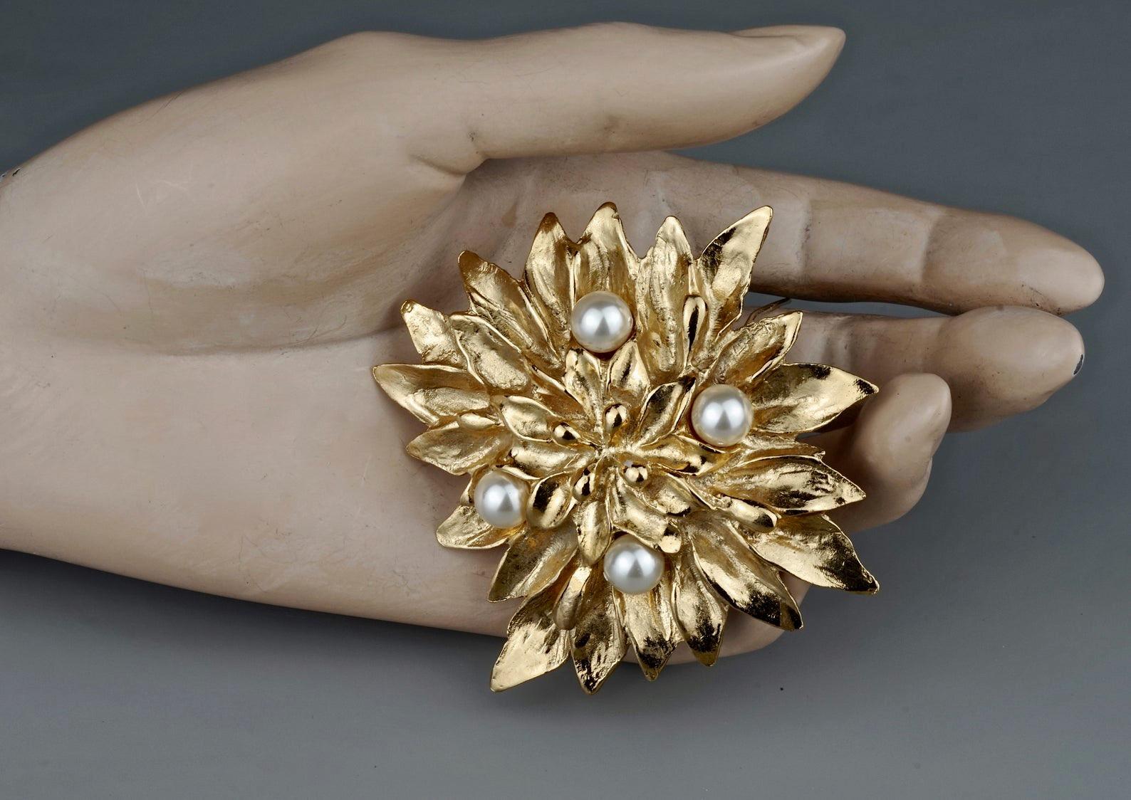 saint laurent flower brooch