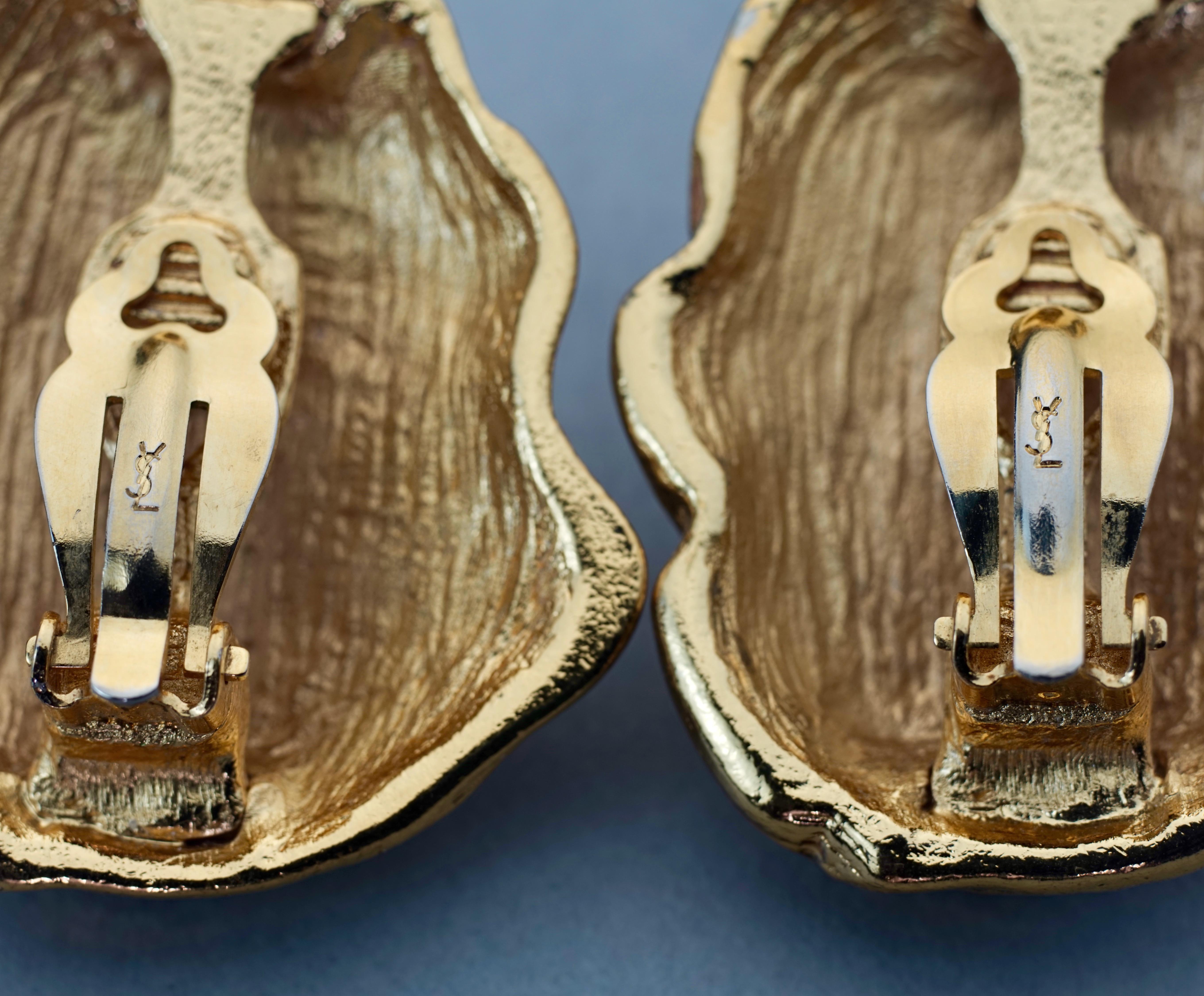 Vintage YVES SAINT LAURENT Ysl Free Form Earrings For Sale 3
