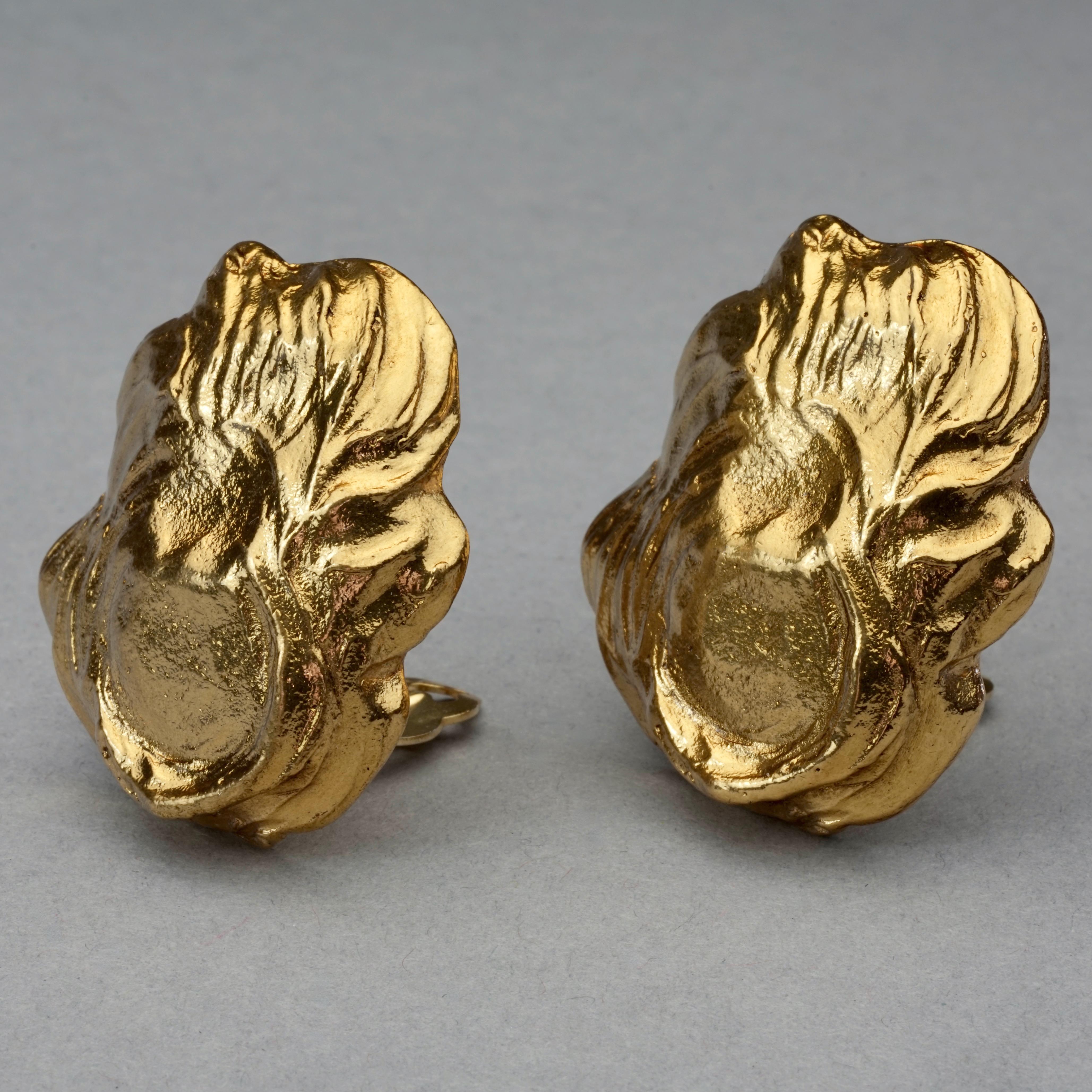 Vintage YVES SAINT LAURENT Ysl Free Form Earrings In Excellent Condition For Sale In Kingersheim, Alsace
