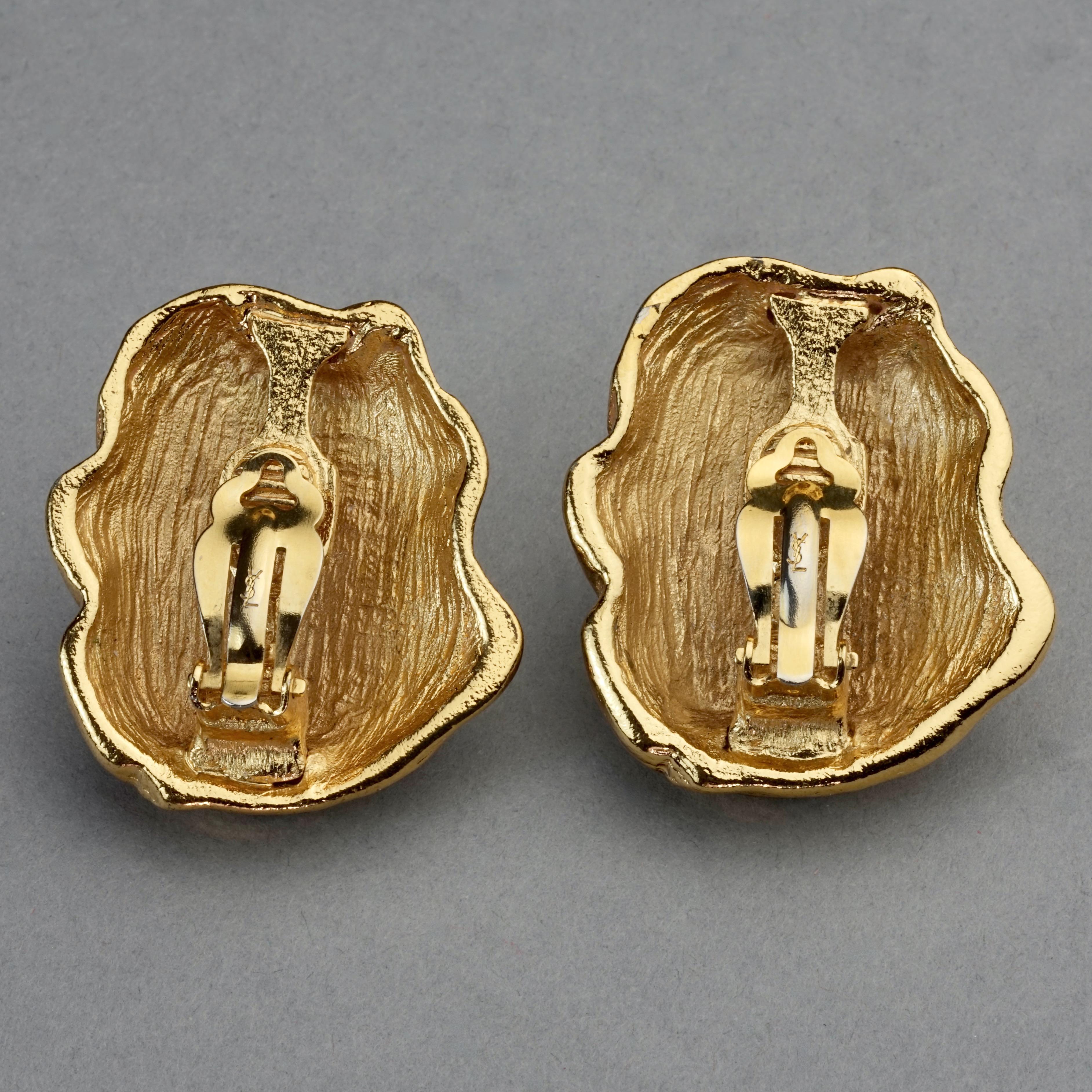Vintage YVES SAINT LAURENT Ysl Free Form Earrings For Sale 2