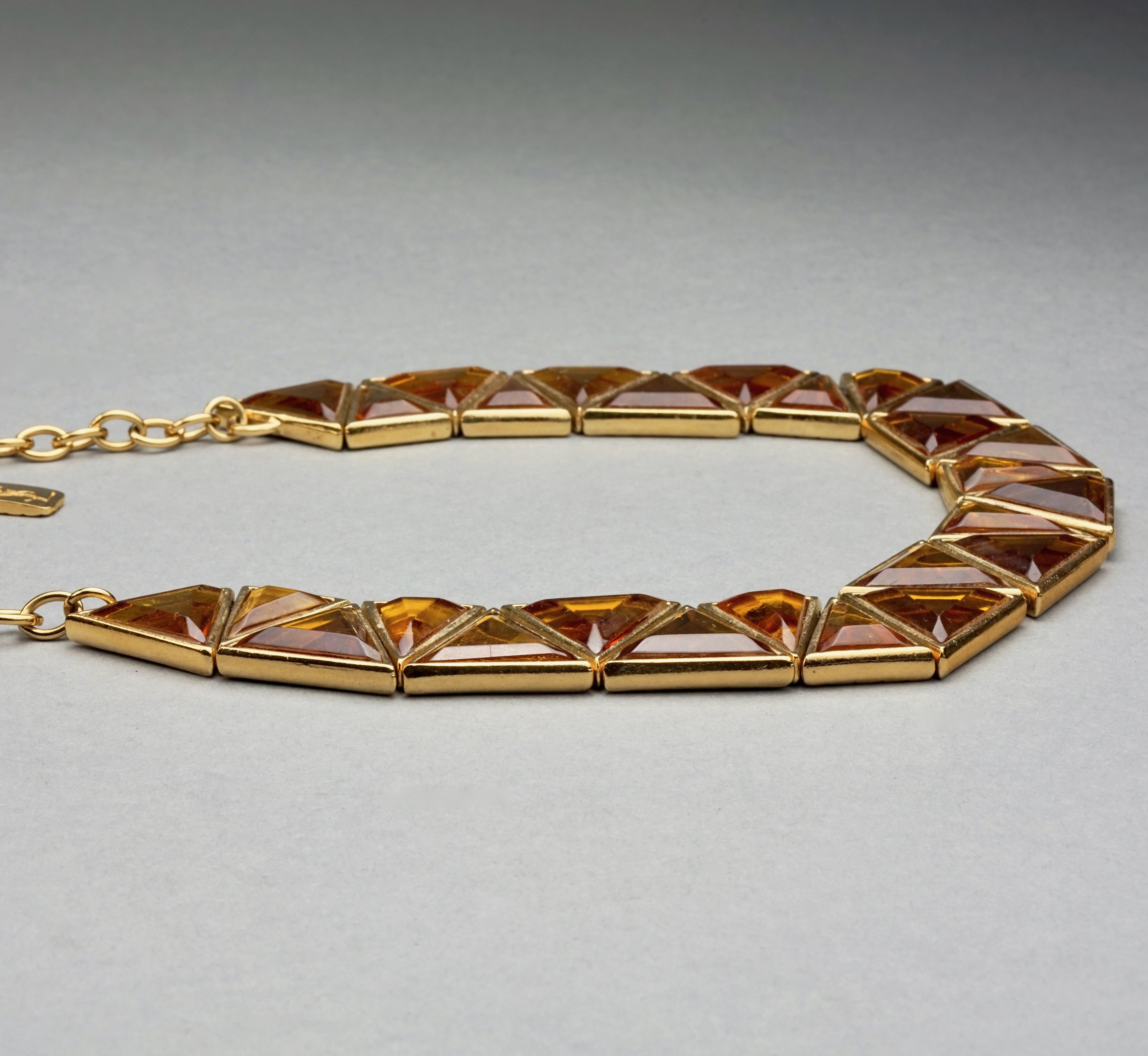 Women's Vintage YVES SAINT LAURENT Ysl Geometric Resin Necklace by Robert Goossens For Sale