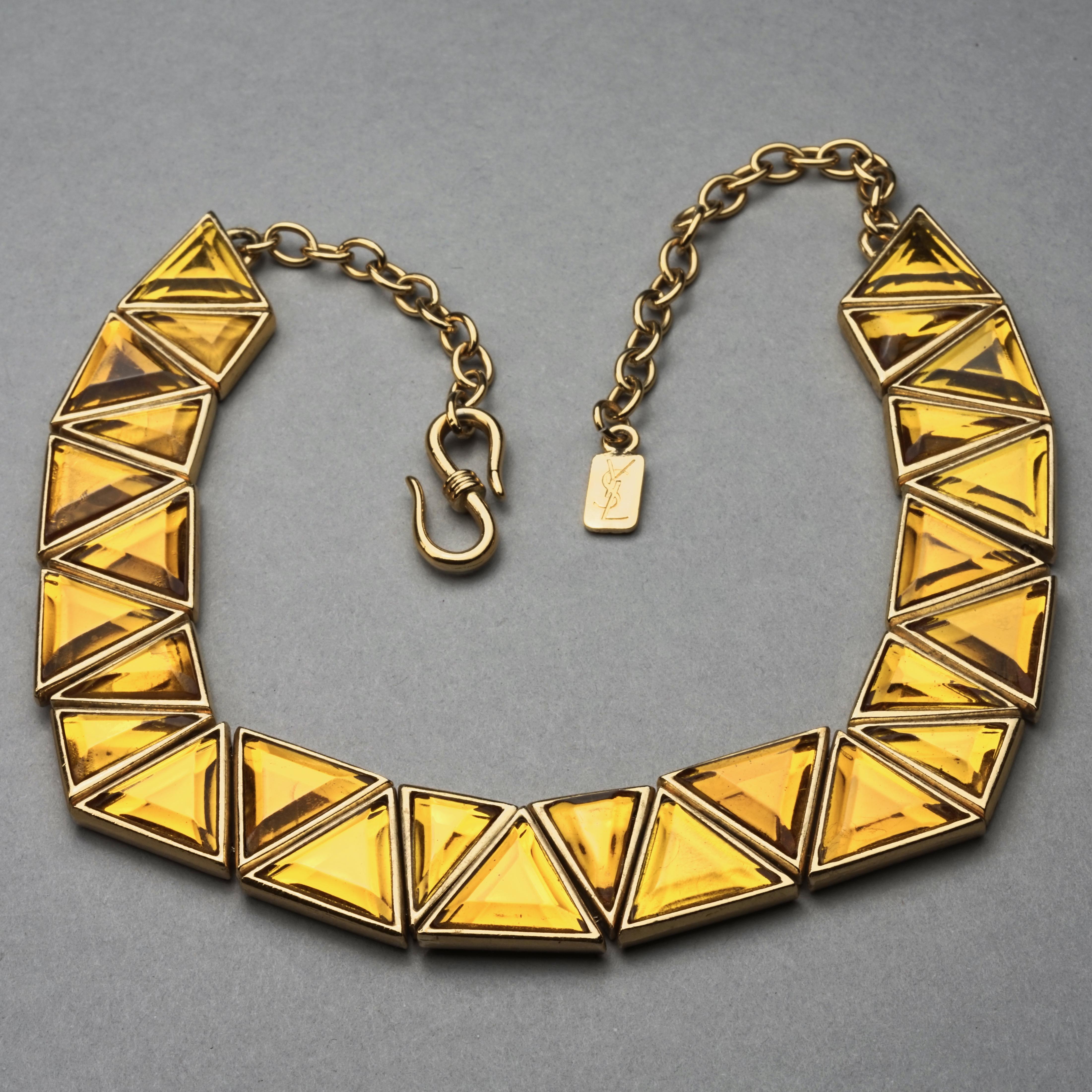 Vintage YVES SAINT LAURENT Ysl Geometric Resin Necklace by Robert Goossens For Sale 3