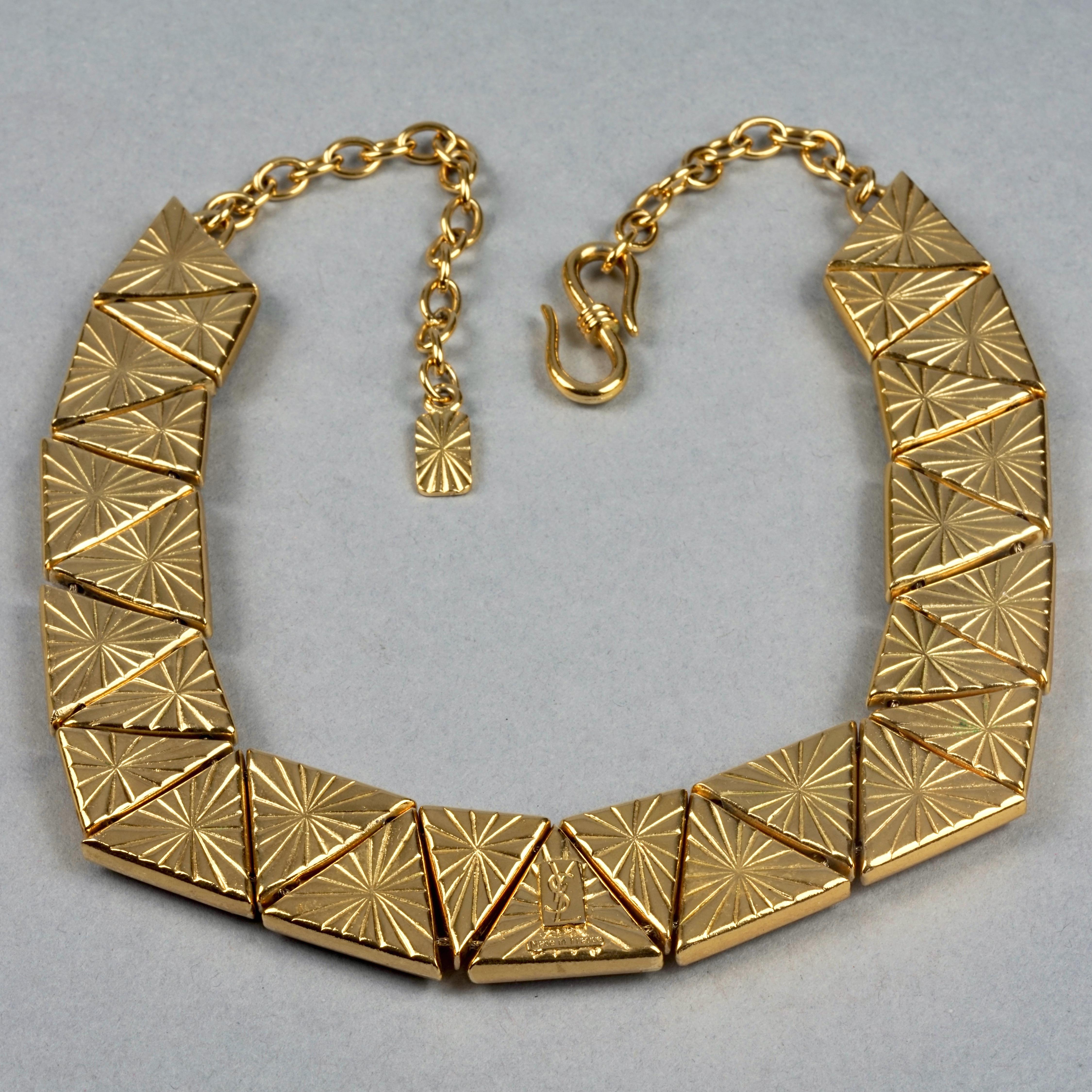 Vintage YVES SAINT LAURENT Ysl Geometric Resin Necklace by Robert Goossens For Sale 4