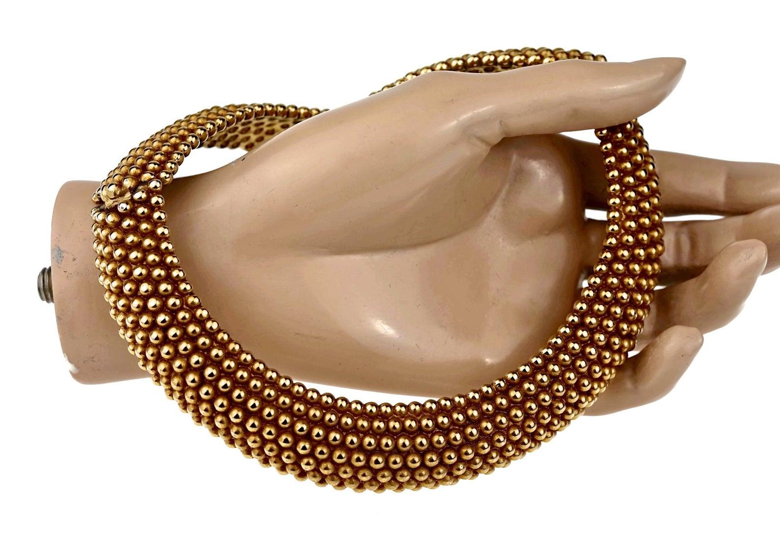 Women's Vintage YVES SAINT LAURENT Ysl Gilt Ball Choker Necklace