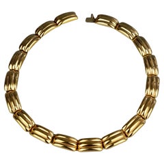 Vintage YVES SAINT LAURENT Ysl Gilt Link Choker Necklace