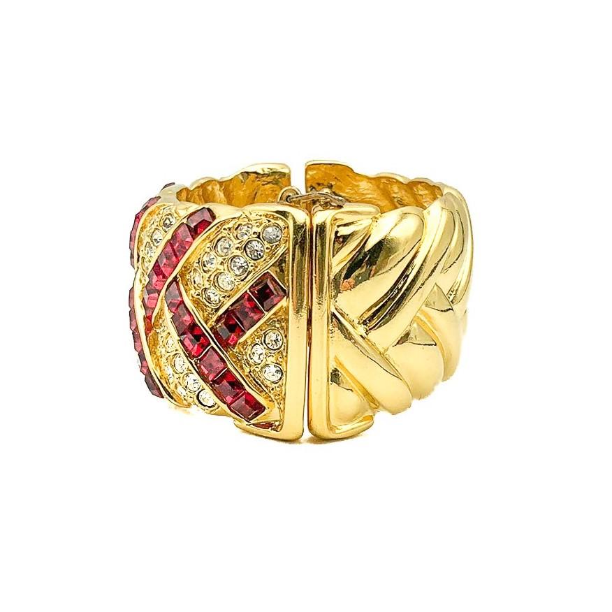 da uomo o donna Polsino d'epoca Yves Saint Laurent YSL in oro e rubino anni '80 in vendita