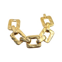 Vintage Yves Saint Laurent YSL Gold Tone Heavy Link Armband Couture CIRCA 1985