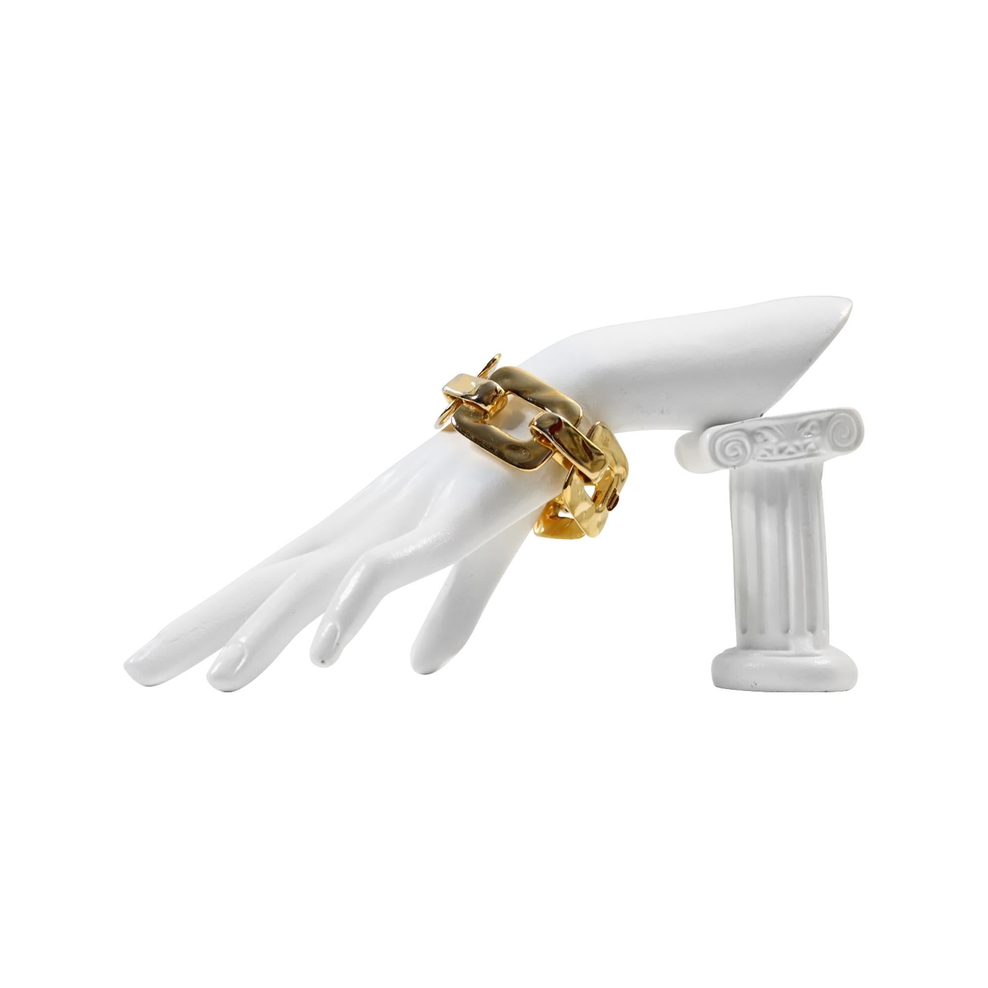 Vintage Yves Saint Laurent YSL Gold Tone Heavy Link Armband Couture CIRCA 1985 im Angebot 1