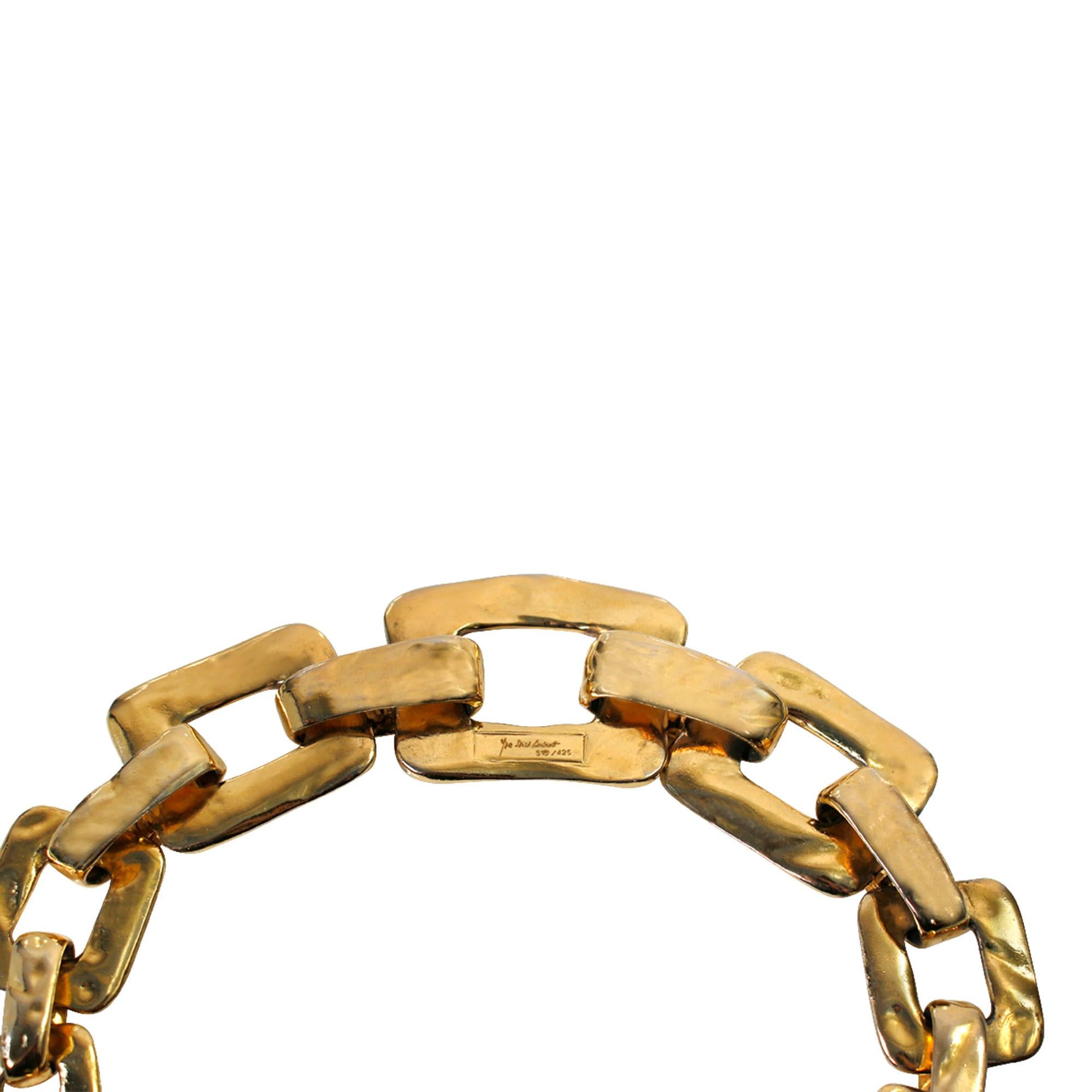 Collar de eslabones pesados vintage Yves Saint Laurent YSL en tono dorado Circa años 70 en venta 5