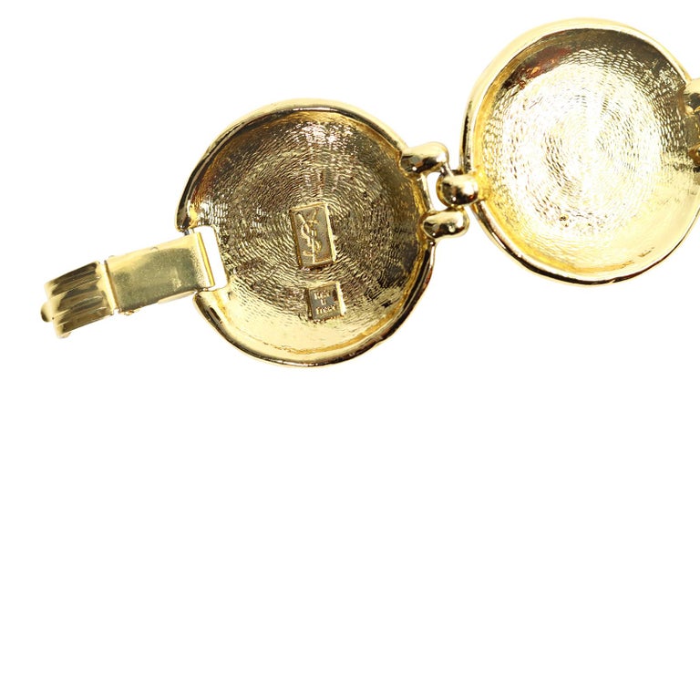 YSL vintage gold pleated bracelet