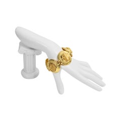 Vintage Maison Goossens YSL Gold Tone Round Cuff Bracelet, Circa 1980s