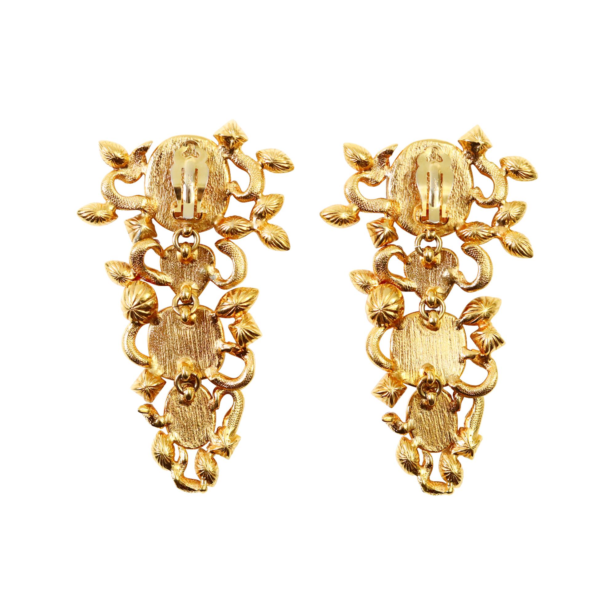 Vintage Yves Saint Laurent YSL Gold mit rosa Kristall variierendem Kristall Circa 1980er Jahre im Angebot 6